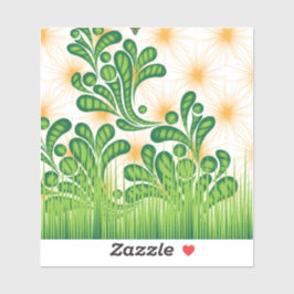 Pegatina Patrón artístico verde y dorado que representa un