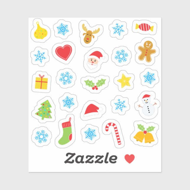Pegatina Patrón colorido de Navidad (Hoja)