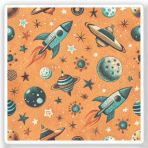 Pegatina Patrón de buques de cohetes de naves espaciales vi