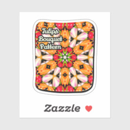 Pegatina Patrón de buquet de tulipanes