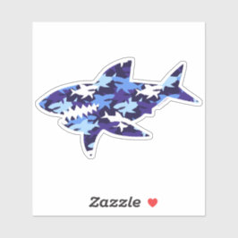 Pegatina Patrón de camuflaje de tiburones azules