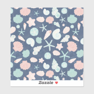 Pegatina patrón de conchas marinas