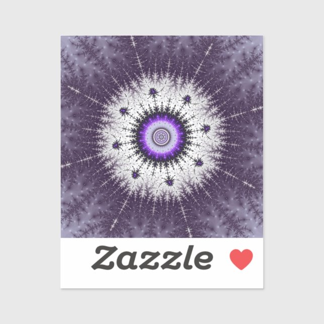 Pegatina Patrón de copo de nieve fractal (Hoja)