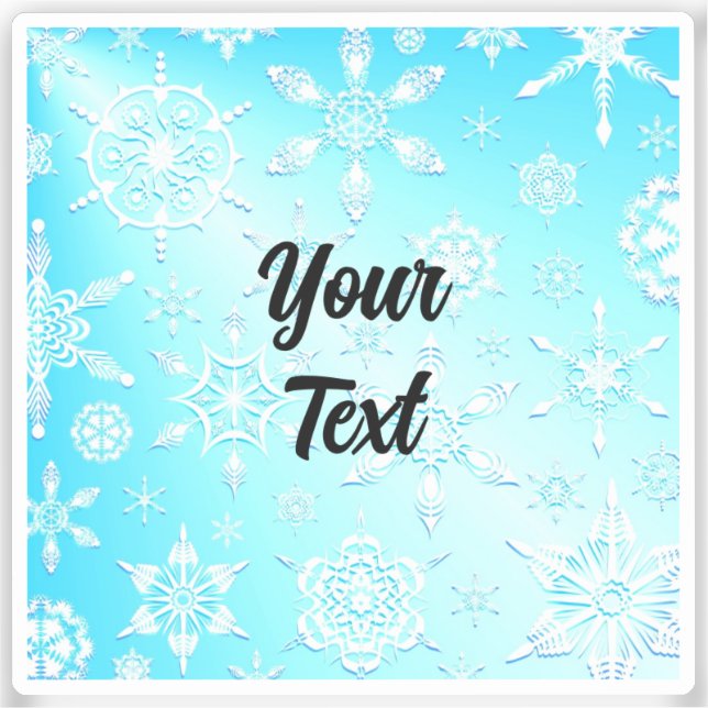 Pegatina Patrón de copos de nieve de cristal (Anverso)