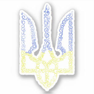 Pegatina Patrón de espiral de tridente de trízub del escudo