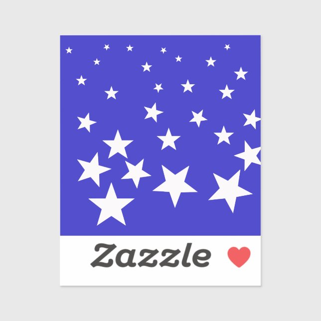 Pegatina Patrón de estrella blanca sobre fondo azul (Hoja)