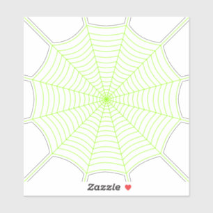 Pegatina Patrón de Halloween de telaraña verde neón