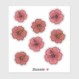 Pegatina Patrón de hibiscos tropicales