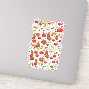 Pegatina Patrón de hongos pequeños