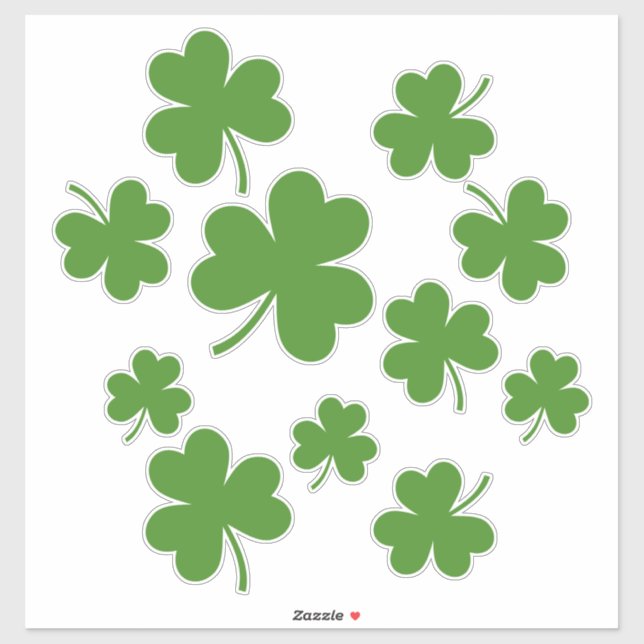 Pegatina Patrón de Shamrock Clover del Día de San Patricio (Hoja)