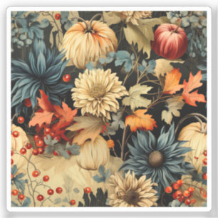 Pegatina Patrón de vintage del Día de Acción de Gracias Flo