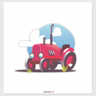 Pegatina Patrón del tractor (fondo azul)