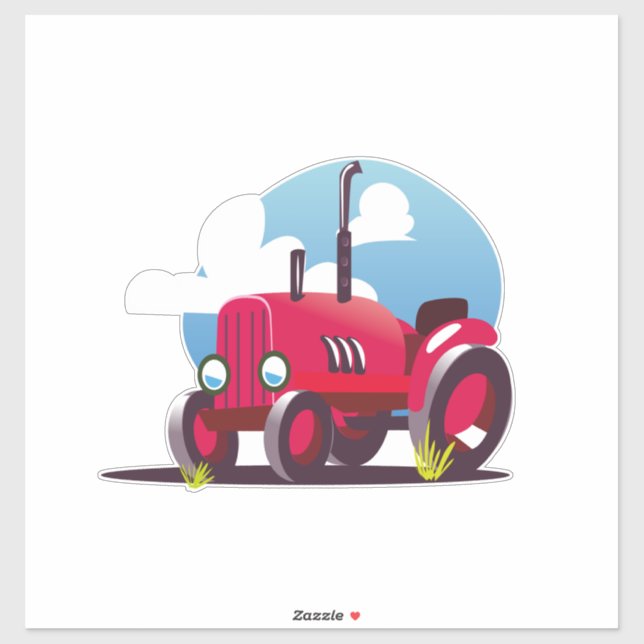 Pegatina Patrón del tractor (fondo azul) (Hoja)