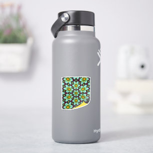Pegatina Patrón floral de estrellas verdes