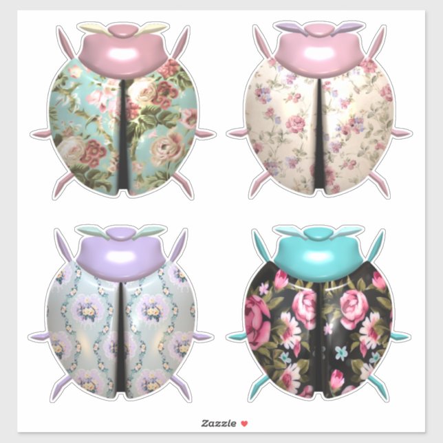 Pegatina Patrón floral de lamparita lindo (Hoja)