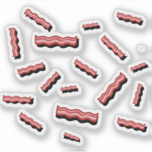 Pegatina Patrón retro divertido del amante de la carne roja