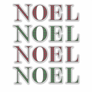 Pegatina Patrón rojo y verde de papel Noel