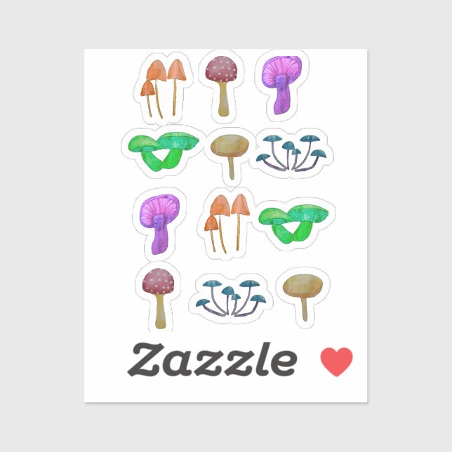 Pegatina Patrón simple de hongos (Hoja)