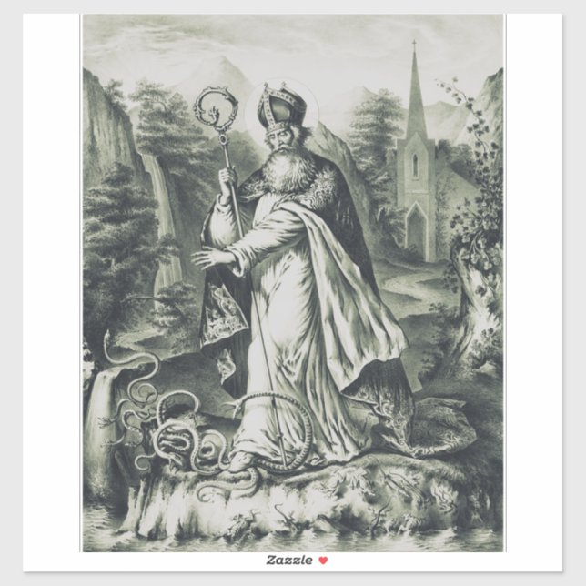 Pegatina Patrona de San Patricio de Irlanda (Hoja)