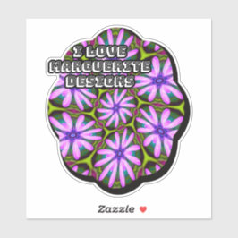 Pegatina Patrones margueritas púrpura