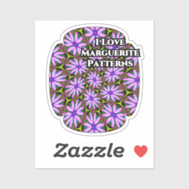 Pegatina Patrones margueritas púrpura