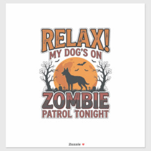 Pegatina Patrulla de perros zombies Diseño de camiseta vint