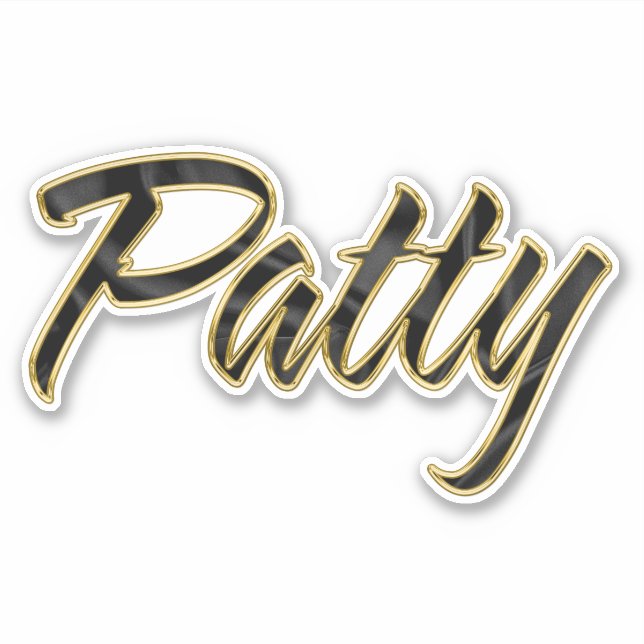 Pegatina Patty black gold Lettering Aufkleber Sticker (Anverso)