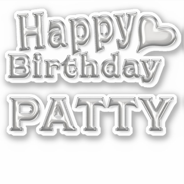 Pegatina Patty Happy Birthday silver Aufkleber Sticker (Anverso)