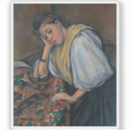 Pegatina Paul Cézanne - Joven italiana en una mesa