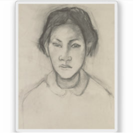 Pegatina Paul Gauguin - Jefe de una mujer tahitiana