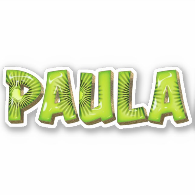 Pegatina Paula Name Kiwi Design Aufkleber Sticker (Anverso)