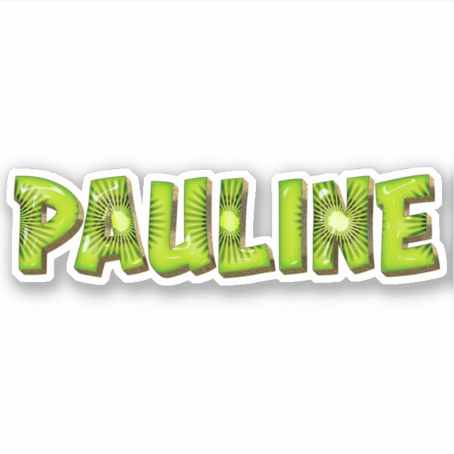Pegatina Pauline Name Kiwi Design Aufkleber Sticker (Anverso)
