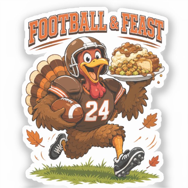 Pegatina Pavo de Fútbol & Fiesta (Anverso)