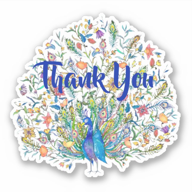 Pegatina Pavo real personalizado (Anverso)