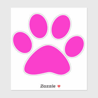Pegatina Paw Prints Pattern Custom Cute Hot Pink