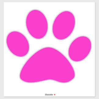 Pegatina Paw Prints Pattern Hot Pink Custom Cute 