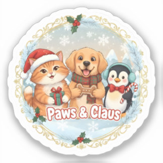 Pegatina Paws & Claus