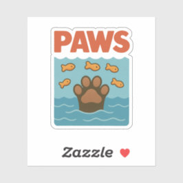 Pegatina PAWS Funny Parody Retro Design