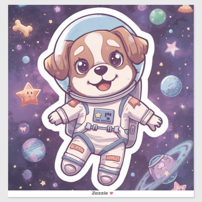 Pegatina Paws interestelares - Perro espacial en aventura (Hoja)