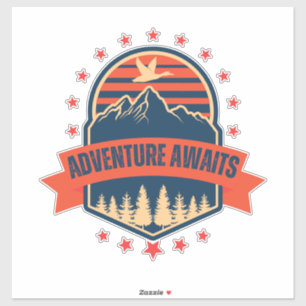 Pegatina Paws on Trails - Aventura espera