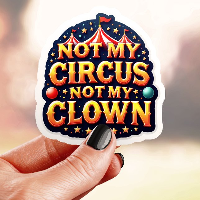 Pegatina Payaso De Circo Retro No Es Mío (Subido por el creador)