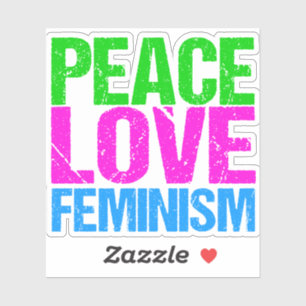 Pegatina Paz amor feminismo