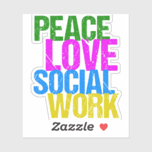 Pegatina Paz Amor Trabajo Social