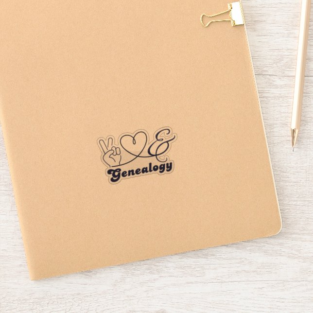 Pegatina Paz Amor y Genealogía (Cuaderno)