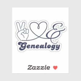 Pegatina Paz, Amor y Genealogía