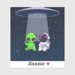 Pegatina Paz con extranjeros y astronautas a la intemperie
