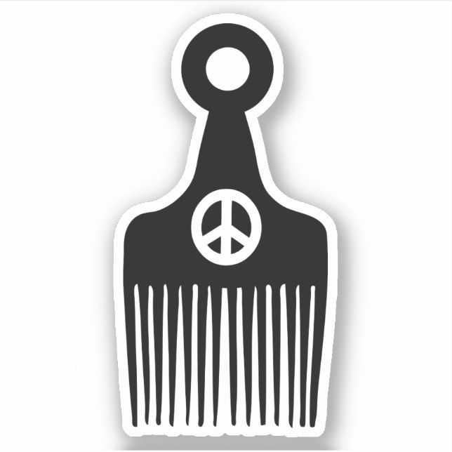 Pegatina Paz de afro-pelo (Anverso)