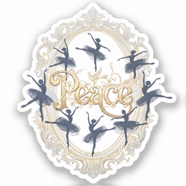 Pegatina Paz Elegante Ballet (Anverso)