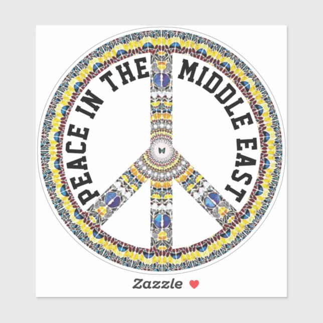 PEGATINA PAZ EN ORIENTE MEDIO - MARIPOSAS GEOMÉTRICAS (Hoja)