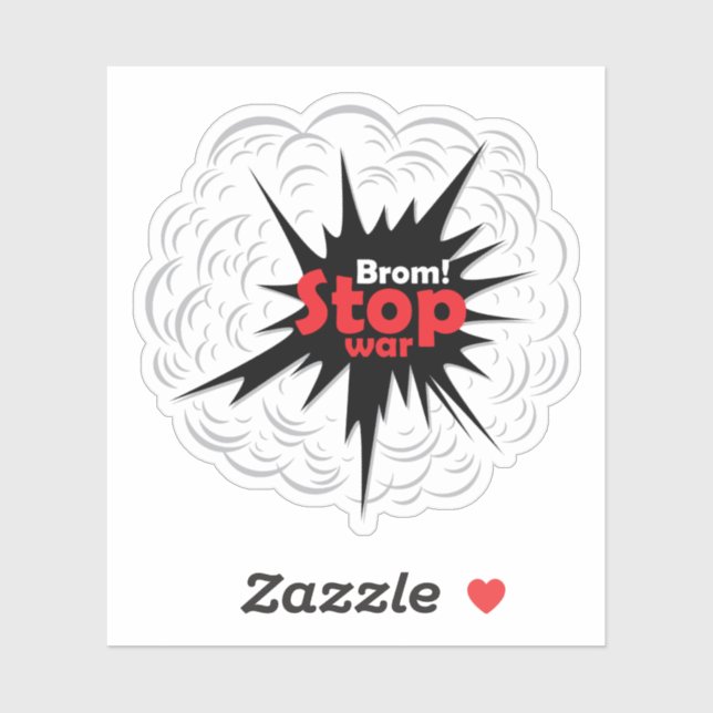 Pegatina ¡Paz Mundial! Detener la guerra (Hoja)